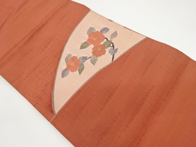 JAPANESE KIMONO / VINTAGE NAGOYA OBI / TSUZURE / WOVEN CAMELLIA